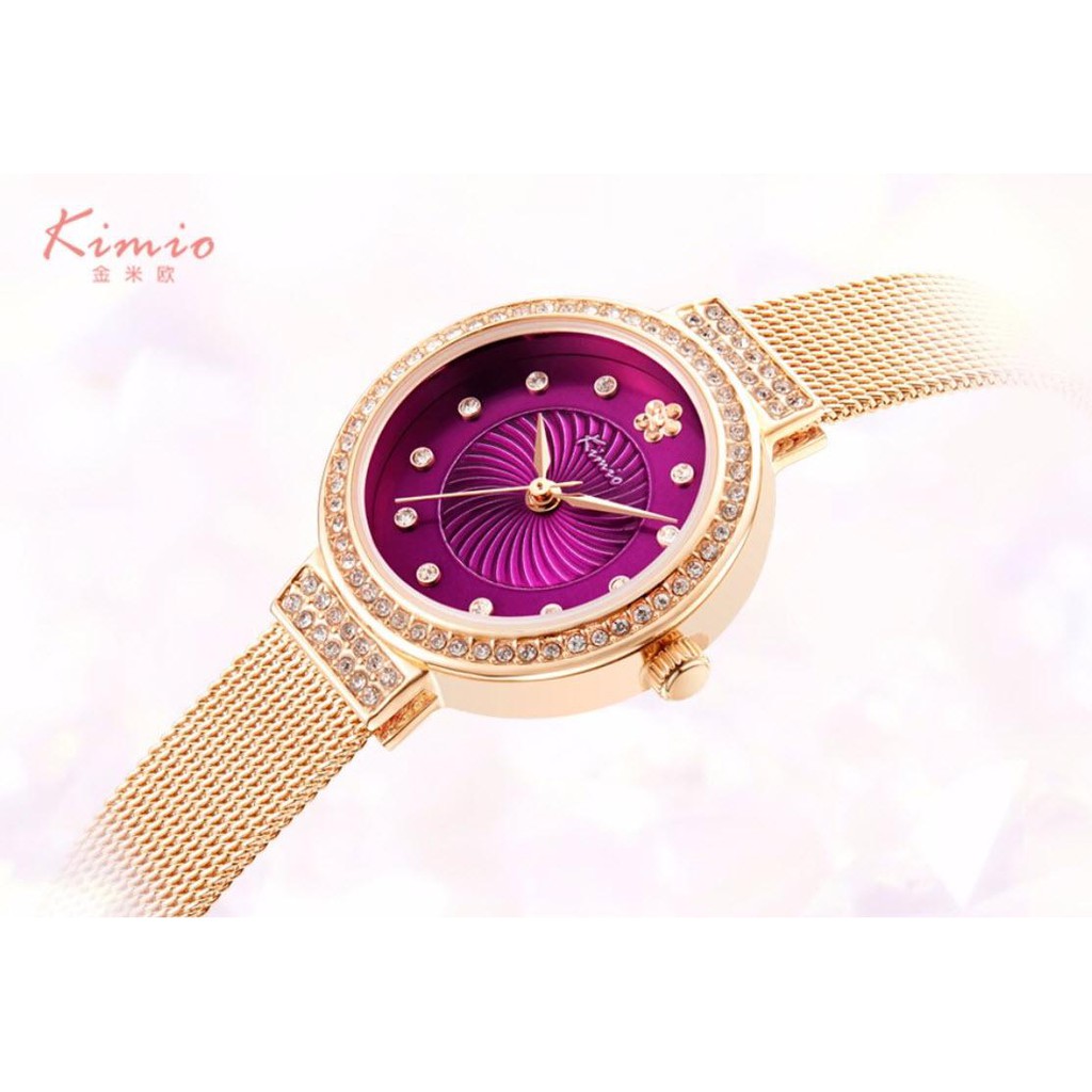 Kimio นาฬิกาข้อมือผู้หญิง ประดับเพชรรอบตัวเรือน รุ่น KW6126