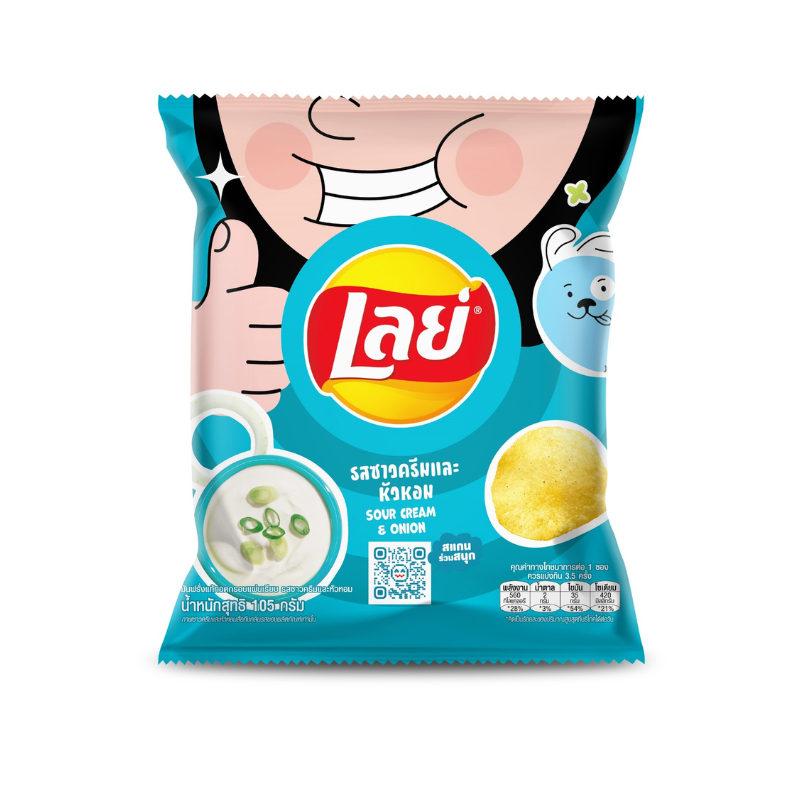 เลย์ คลาสสิค รสซาวครีมและหัวหอม 105 กรัม / LAYS CLASSIC SOUR CREAM AND ONION 105G