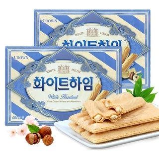 ขนมเกาหลี crown choco heim wafer collection บิสกิตสอดไส้ 2 รส 2 สไตล์ 47g,142g 초코하임 화이트하임