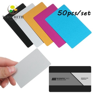 TARSURE 50 Pcs/Set  Metal Business Card Portable Aluminum Alloy Name Cards Laser Marking Special Logo Printing/Multicolor