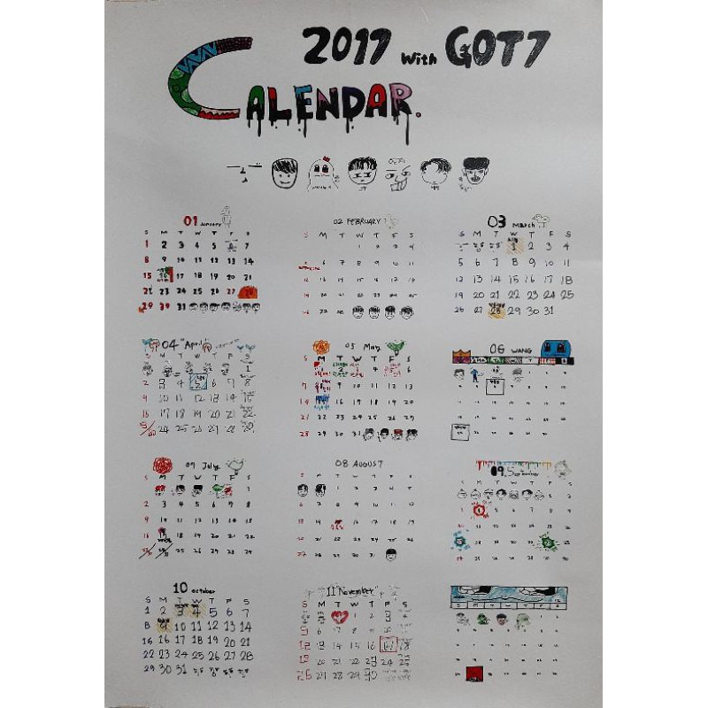 [official] ปฏิทินgot7 / 2017 with got7 /ของสะสมgot7 got7ing poster
