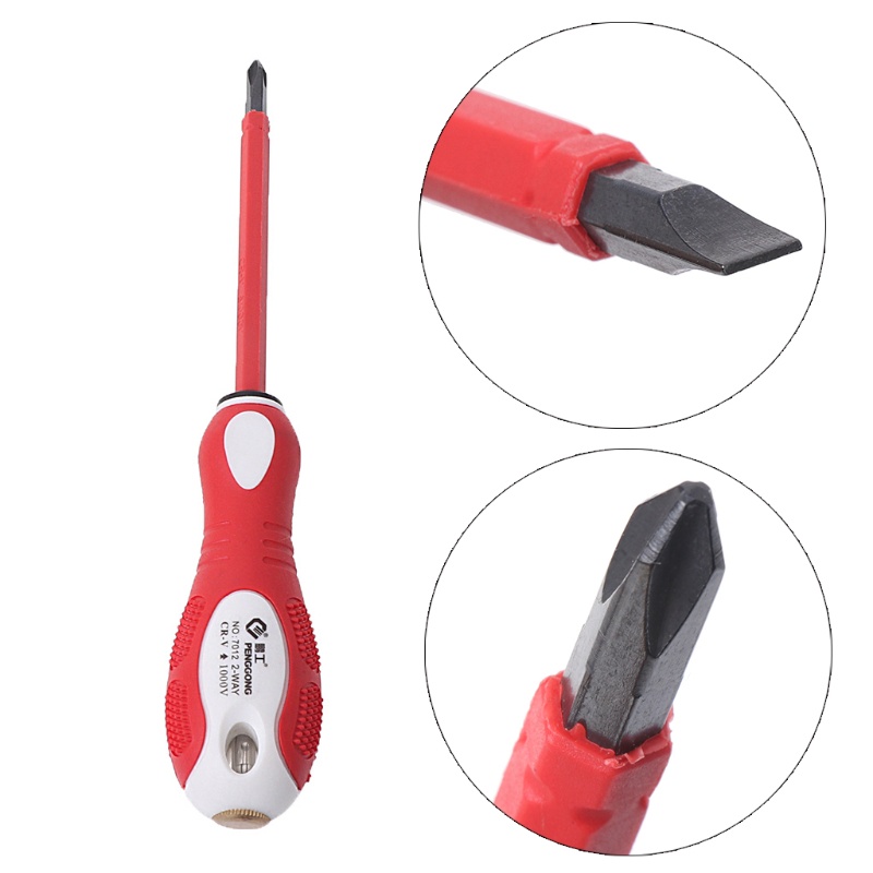 2-In-1 Dual for Head Screwdriver Electrical Tester Pen 500V Voltage Detector Tool