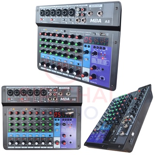 MIXER MBA รุ่น A8 มิกเซอร์ 8ช่อง Bluetooth,เอฟเฟคแท้