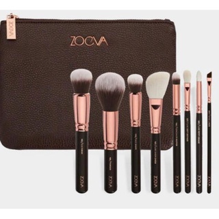 แปรงแต่งหน้า 8ชิ้น สีน้ำตาล (แปรงZOEVA8) Cosmetic Brushes Foundation Brush เซตแปรงแต่งหน้า