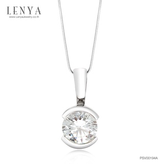 Lenya Jewelry จี้ ETERNAL ประดับ SWAROVSKI ZIRCONIA ตัวเรือนเงินแท้ชุบทองคำขาว