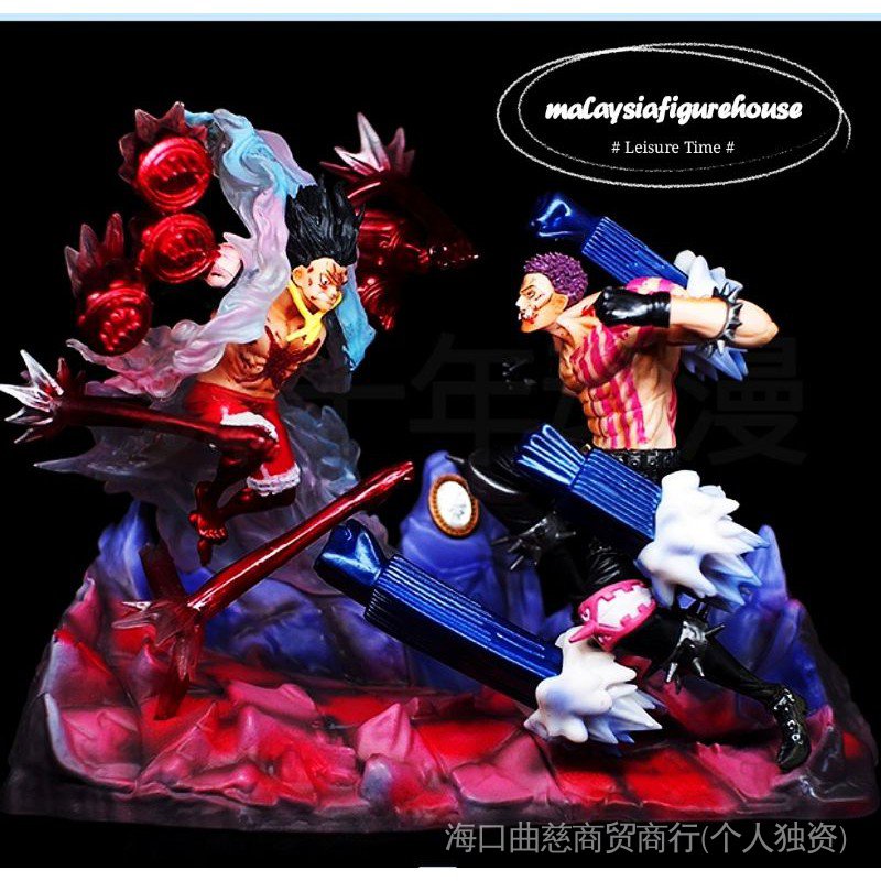 BIG OFFER28CM ONE PIECE FORTH GEAR LUFFY CHARLOTTE KATAKURI FIGHTING COPY RESIN FIGURE STATUE Four-Speed Card Two Kata K