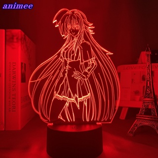 โคมไฟ Led รูปการ์ตูนอนิเมะ DxD Rias Gremory 3d เหมาะกับของขวัญวันเกิด สําหรับตกแต่งห้องนอน โรงเรียนมังงะ DxD+W*Y