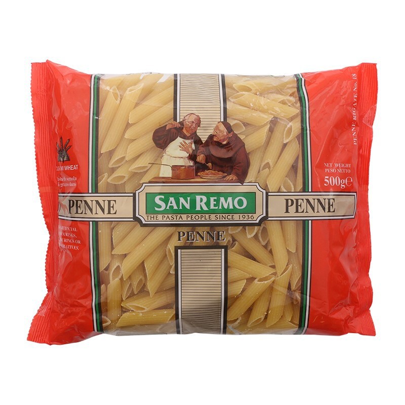 ซานรีโมพาสต้าเพนเน่ 500กรัม San Remo Pasta Penne 500g.