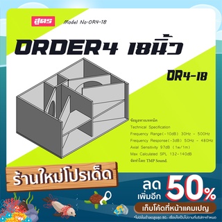 แบบต่อตู้ลำโพง สูตร Order4 ขนาด18นิ้ว แบบตัดไม้