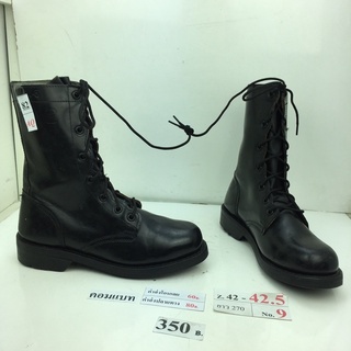 รองเท้าคอมแบท Combat shoes รองเท้าคอมแบททหาร หนังสีดำ สภาพดี ทรงสวย มือสอง คัดเกรด ของนอก เกาหลี