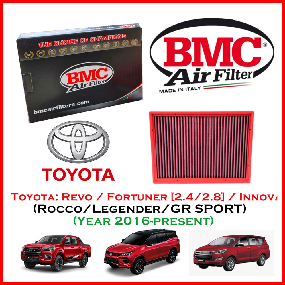BMC Airfilters® (ITALY)🇮🇹 กรองอากาศแต่ง สำหรับ Toyota: Revo / Fortuner (2.4/2.8) / Innova 2016
