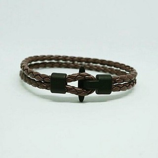 nn_braceletสายรัดข้อมือ RASTACLAT รหัส 123 สร้อยข้อมือหนังถักแบบกลมรวบสองเส้น ตัวล็อคเป็นสีดำนะคะ