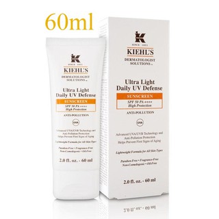 (รับเงินคืน 15% ใช้โค้ด J5BAK66V) KIEHLS Ultra Light Daily UV Defense SUNSCREEN SPF50 PA++++ 60ml High Protection