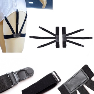 ○▪☎2Pcs/Set Elastic Leg Suspenders Plastic Locking Clamps Shirt Stays Holder Straps