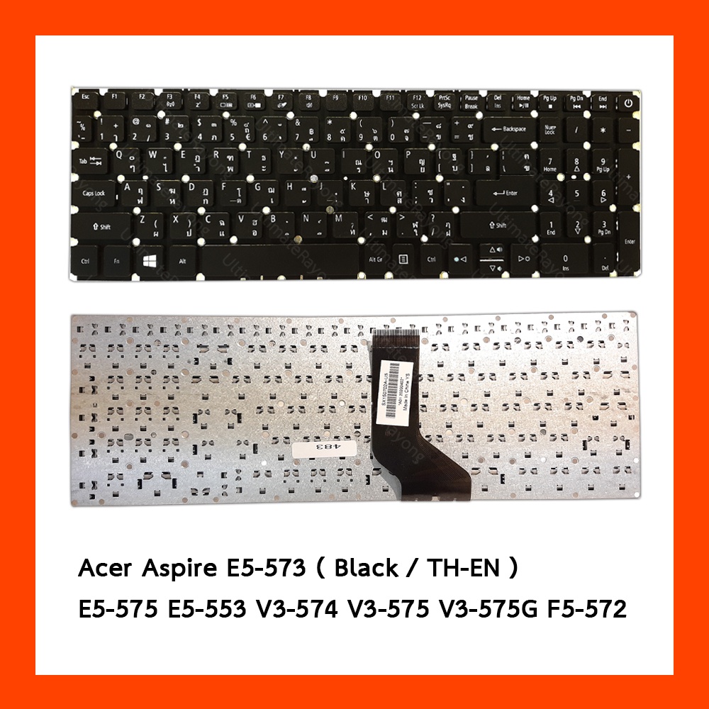Keyboard Acer E5-573 Aspire E5-573 E5-573G E5-573T E5-573TG E5-575  E5-575G แป้นพิมพ์ ไทย–อังกฤษ