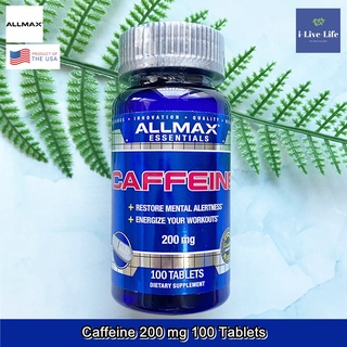 คาเฟอีนบริสุทธ์ 100% Caffeine 200 mg 100 Tablets - ALLMAX Nutrition