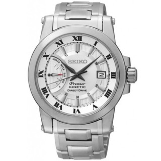 SEIKO Premier Kinetic Direct Drive เรือนสแตนเลส รุ่น SRG007P1 - สีเงิน/สีขาว