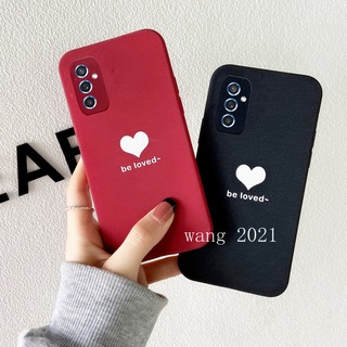 For Samsung Galaxy M52 5G M32 M22 4G เคส Phone Case Ultra Soft Feeling Heart Pattern Matte Full Lens Protection Back Cover เคสโทรศัพท