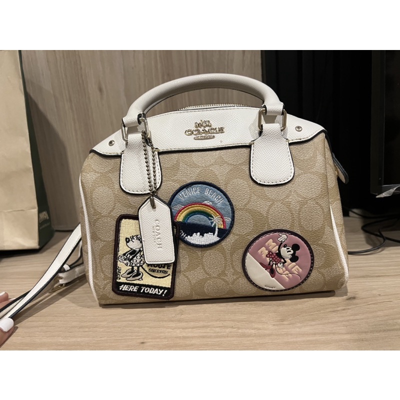 กระเป๋าถือ COACH 29357 MINI BENNETT SATCHEL IN SIGNATURE CANVAS WITH MINNIE MOUSE PATCHES DISNEY Cha