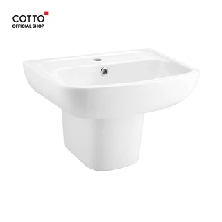 COTTO อ่างล้างหน้าแบบแขวนผนัง รุ่น C0141 BRIO + ขาตั้งอ่างล้างหน้า รุ่น C4241 สีขาว