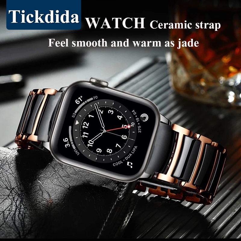 สายนาฬิกาข้อมือเซรามิค สเตนเลส สําหรับ Apple Watch Ultra Band 49 มม. 45 มม. 44 มม. 41 มม. Apple Watch Series 8 7 6 5