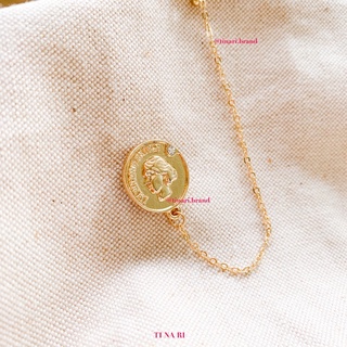 GOLD COIN &amp; CHAIN EARCUFF TINARI ต่างหู โซ่คล้องหู