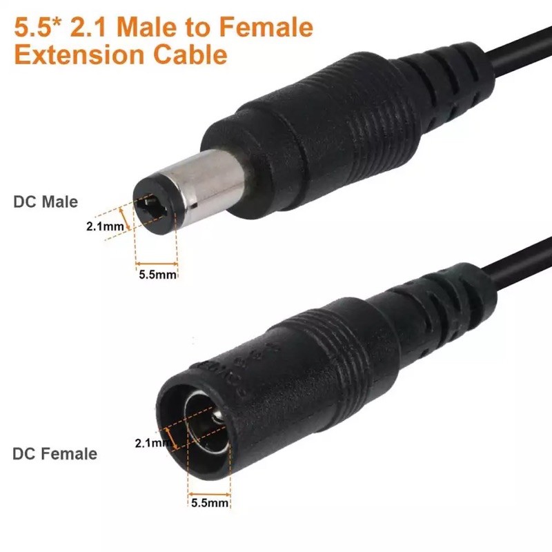 DC 1M 3M 5M 10M 2.1มม.X 5.5มม.ปลั๊ก12V สายไฟบ้านกล้องวงจรปิด LED Strip