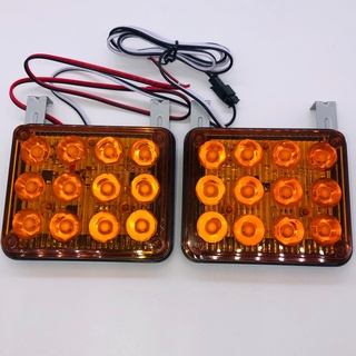 ไฟฉุกเฉินไฟไซเรนLED 12จุด * 2ชิ้น รุ่น 2P อเนกประสงค์ สีแดง สีเหลือง 12v