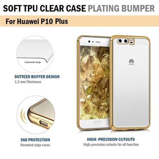 Qcase-เคสใส ผิวนิ่ม สำหรับ Huawei P10 Plus ขอบ  Plating สี - Soft TPU Clear Case for Huawei P10 Plus