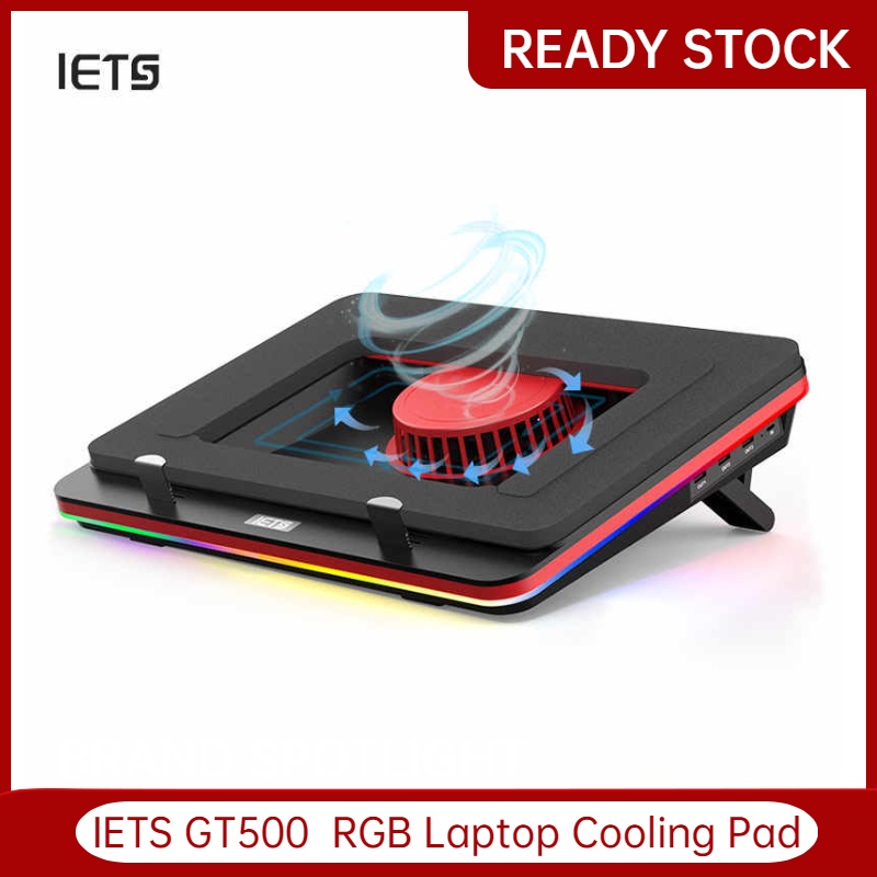 Original IETS GT500 พัดลมระบายความร้อน เทอร์โบ RGB สําหรับแล็ปท็อป 13-17.3 นิ้ว