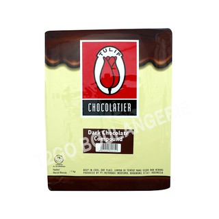 ดาร์กช็อกโกแลตคอมพาวด์ ตราทิวลิป ขนาด 1 กก. (TULIP  Dark Chocolate Compound)