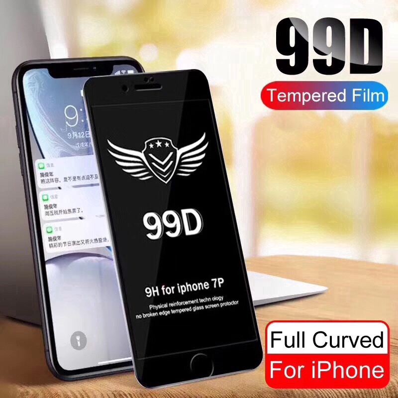 Ready Stock iPhone 6 6S 7 8 Plus XS Max XR X Tempered Glass Full Cover Screen Protector 99D ฟิล์มกันรอย