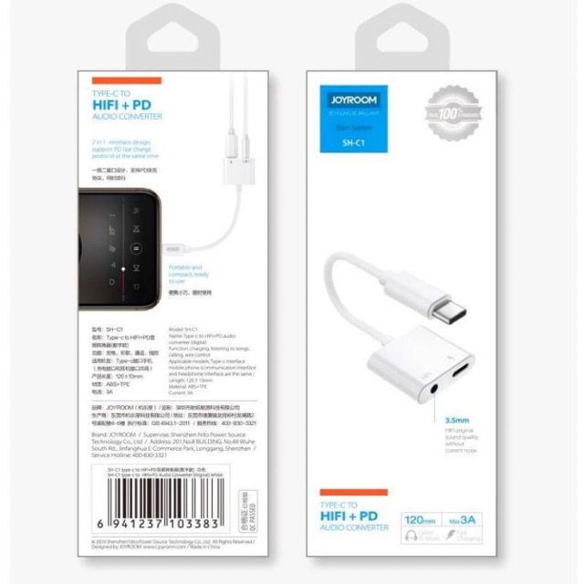 joyroom SH-C1 Cable adapter Type-C to Aux +Type-C