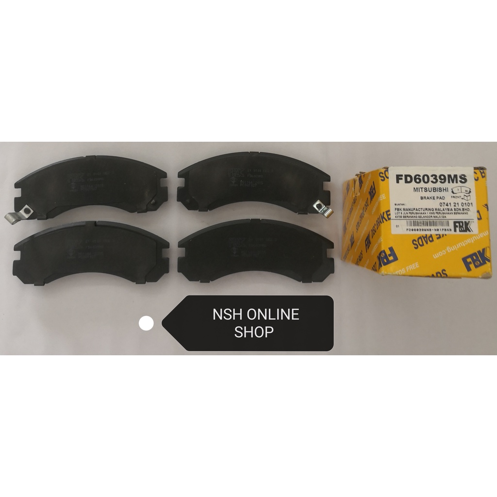 ผ้าเบรค (FBK) หน้าสําหรับ Mitsubishi Airtrek Turbo Pajero V6 Old Galant VR4 (ลูกสูบคู่) 1 ชุด=4 ชิ้น