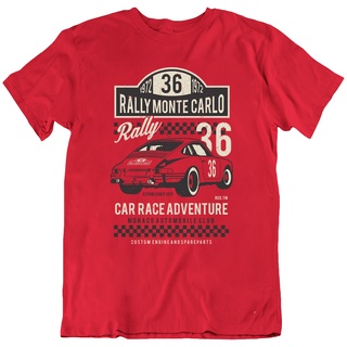 [COD]Gildan เสื้อยืด ผ้าฝ้าย ระบายอากาศ พิมพ์ลาย Rally Monte Carlo Car Cooper Race Racing สําหรับแข่งรถS-5XL