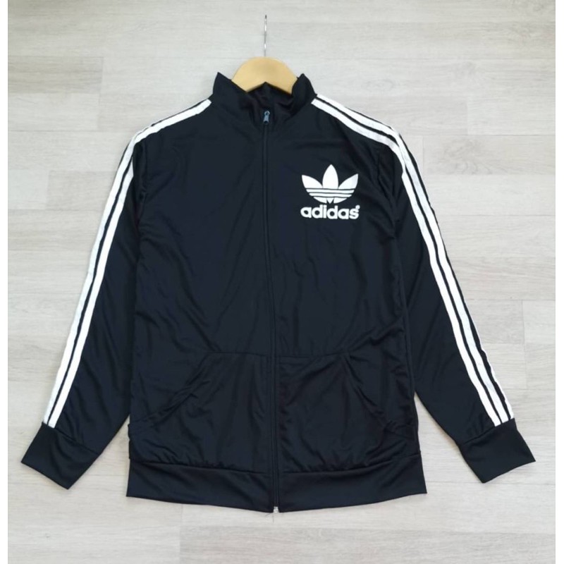 Adidas original 3 stripes logo jacket เสื้อแจ็คเก็ตแขนยาว สีดำ