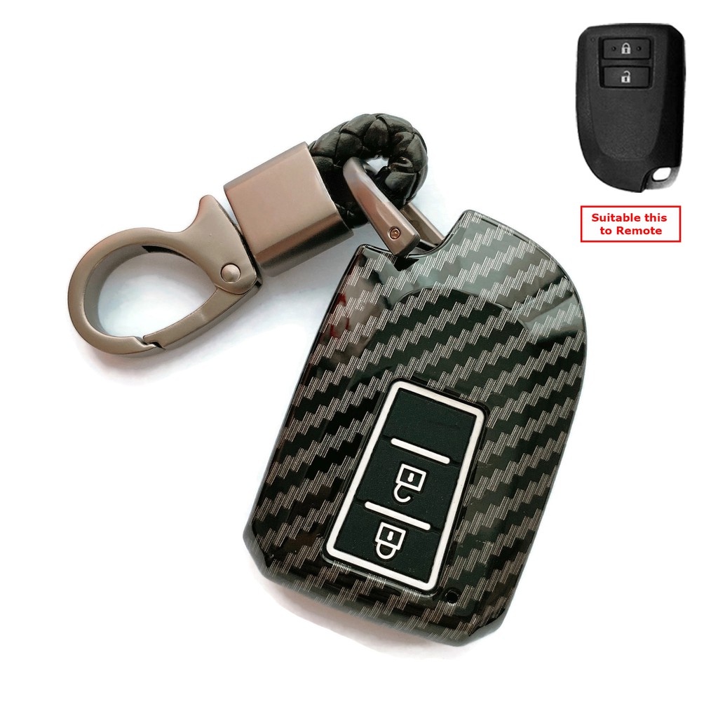 เคสซิลิโคนแข็ง คาร์บอนไฟเบอร์ กันหาย พร้อมพวงกุญแจ สําหรับ Toyota vios Yaris 2018-2022