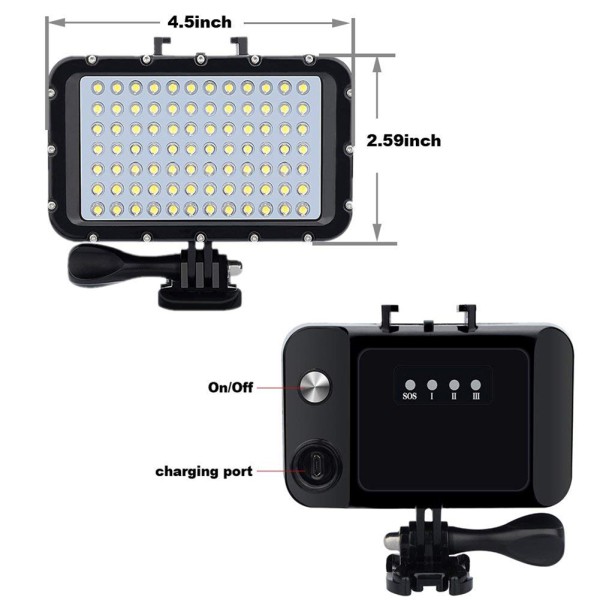 84 LED High Power Dimmable Waterproof LED Video Light Waterproof 164ft ...