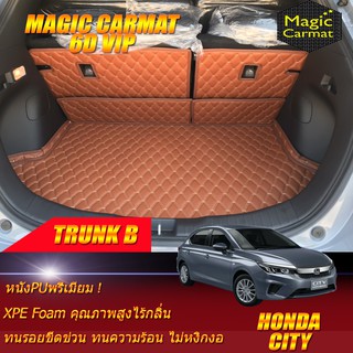 Honda City 2020-รุ่นปัจจุบัน 5ประตู Hatchback Trunk B (ถาดท้ายรถแบบ B) ถาดท้ายรถ Honda City พรม6D VIP Magic Carmat