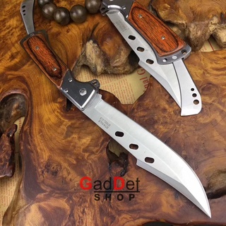 มีดพับหางแฉก FOLDING KNIFE พร้อมซอง มีดพับ มีดเดินป่า มีดล่าสัตว์ USA Army Knife Hunting Knife กีฬากลางแจ้ง