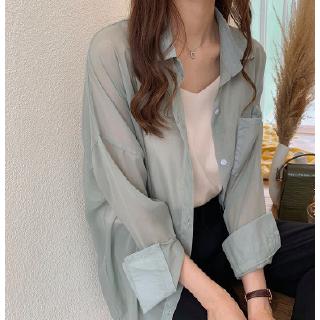 เสื้อคลุมกันแดดแขนยาวแฟชั่น สไตล์เกาหลี สําหรับผู้หญิง
