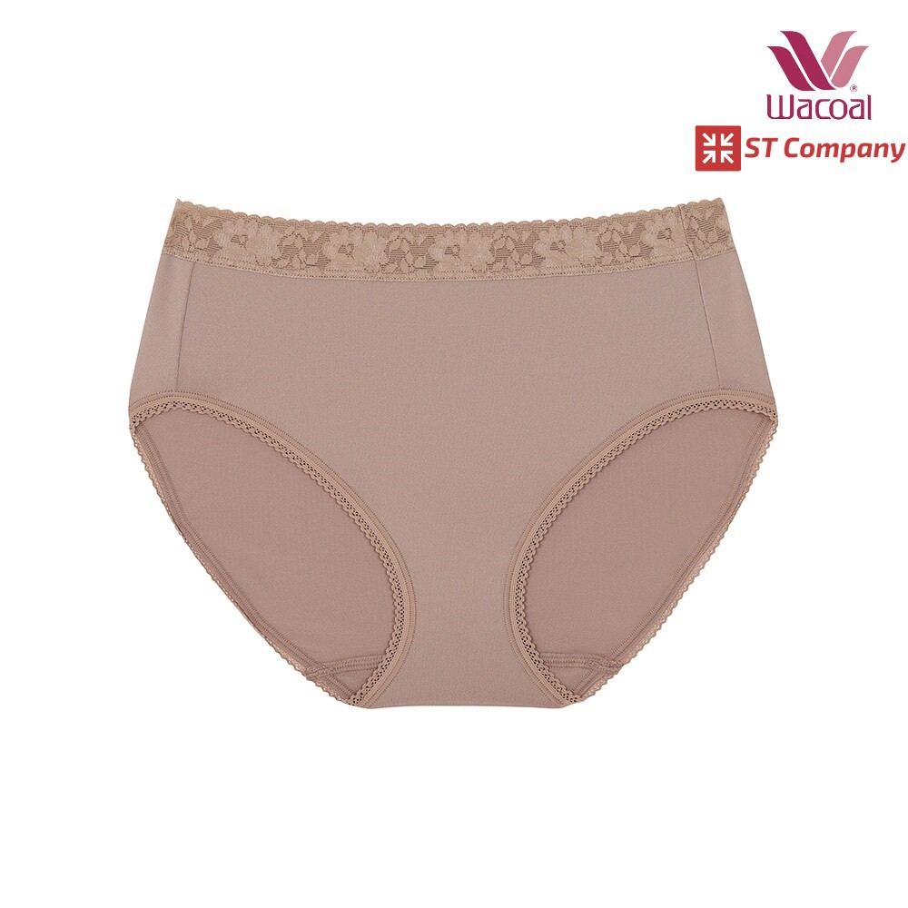 Wacoal Panty กางเกงใน ทรงเต็มตัว ขอบลูกไม้ สีโอวัลติน  (1 ตัว) รุ่น WU4M02 กางเกงในผู้หญิง วาโก้ เต็มตัว Short ชุดชั้นใน