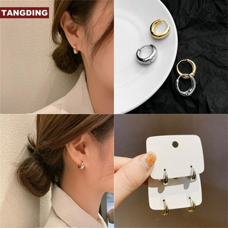 【Cod Tangding】ต่างหูห่วงโลหะขนาดเล็กเครื่องประดับแฟชั่น