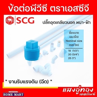 ปลั๊กอุดเกลียวนอก SCG หนา สีฟ้า 1/2"-1" จุกอุดเกลียว