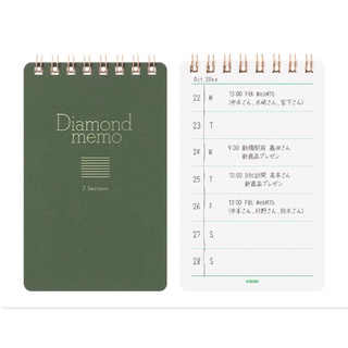 MIDORI [LIMITED EDITION] Diamond Memo 7 Sections Green (D11810006) / Memo pad สันห่วง แบบแบ่งหน้ากระดาษ 7 ช่อง