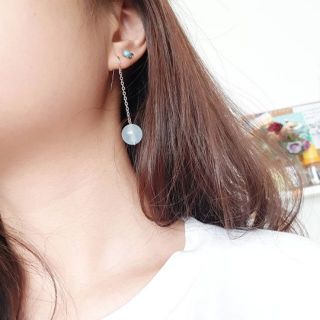 Cir stone earrings ต่างหูหินนำโชค ต่างหูหิน หินนำโชค