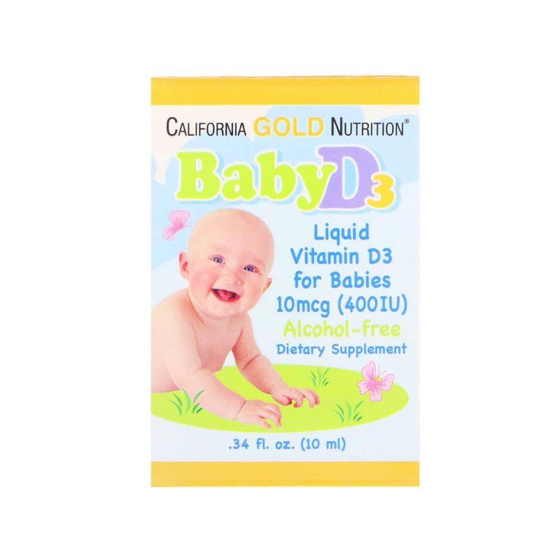 California Gold Nutrition, Baby Vitamin D3 Drops, 400 IU, .34 fl oz วิตามินดี ทารก