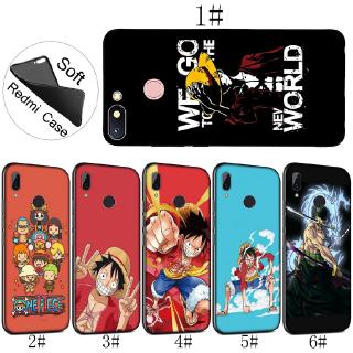 xiaomi redmi 7a 8a note 7 8 pro เคสโทรศัพท์ซิลิโคนนิ่มลายการ์ตูน luffy สีดํา