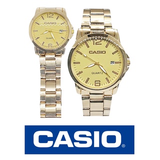 (ฟรีกล่อง) นาฬิกาข้อมือ นาฬิกาผู้ชาย สายเหล็ก สีทอง จอแสดงวันที่ นาฬิกาcasio คาสิโอ้สีทอง ระบบQuartz กันน้ำ RC701