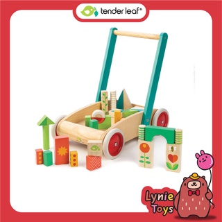 Tender Leaf Toys ของเล่นไม้ ของเล่นเด็กเล็ก รถเข็นฝึกเดินพร้อมบล็อก Baby Block Walker